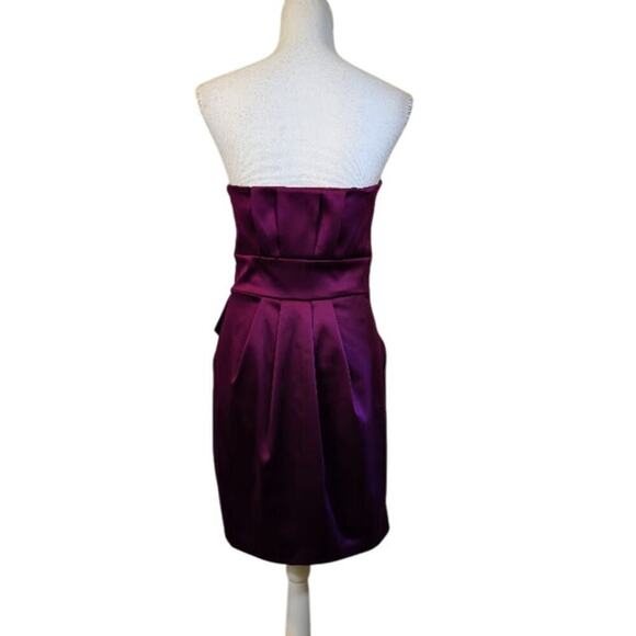 Max and Cleo Strapless Dress Women Size 8 Purple Dark Romance Feminine Pockets - Picture 2 of 10